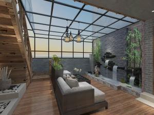 新中式阳光房玻璃房露台