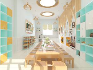 北欧幼儿园餐厅就餐室3d模型 北欧幼儿园餐厅就餐室