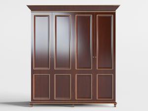 美式实木衣柜3d模型 美式实木衣柜