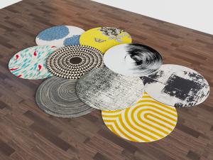 中式图案的圆形地毯3d模型 中式图案的圆形地毯