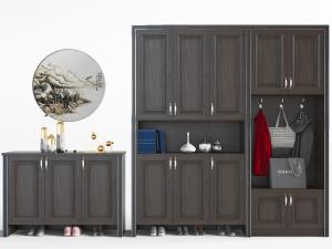 新中式实木玄关鞋柜置物收纳柜