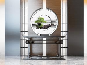 中式实木端景台3d模型 中式实木端景台