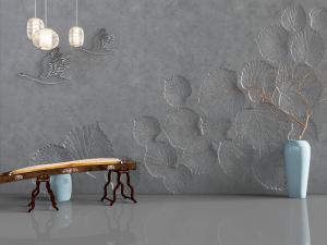 中式古筝乐器背景墙