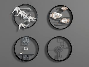 中式圆形墙饰挂件