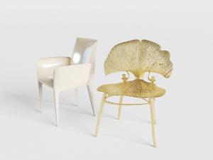 现代银杏叶造型的餐椅