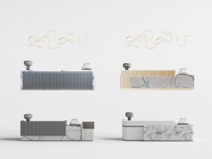 新中式前台接待台