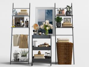 北欧可移动的卫浴柜架