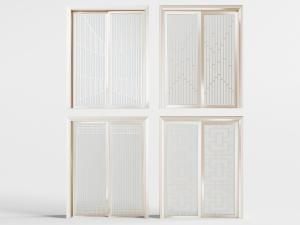 新中式香槟金双扇推拉门