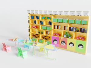 儿童卡通桌椅和玩具收纳装饰架