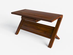 新中式实木书桌3d模型 新中式实木书桌