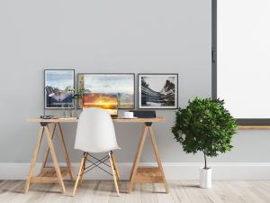 北欧实木书桌椅组合3d模型 北欧实木书桌椅组合