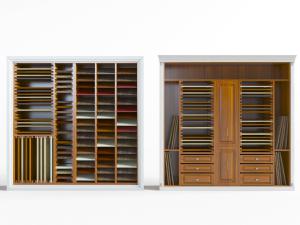 建材市场的实木材质展示柜