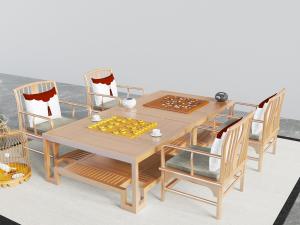 中式实木象棋围棋棋牌桌椅
