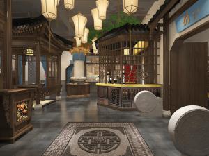 中式古典餐馆饭店大厅前台