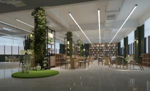 工业风图书馆阅览室书吧3d模型 工业风图书馆阅览室书吧