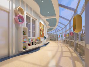 现代幼儿园走廊过道3d模型 现代幼儿园走廊过道
