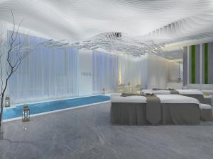 后现代美容院会所spa护理房按摩床