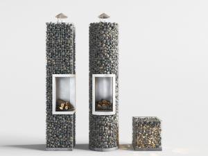 工业风石头造型的壁炉