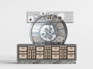 工业风带收纳功能的钟表3d模型 工业风带收纳功能的钟表