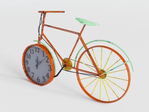工业风自行车车轮造型的钟表3d模型 工业风自行车车轮造型的钟表