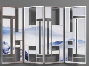 新中式可折叠屏风