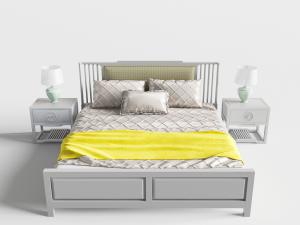 新中式双人床床头柜