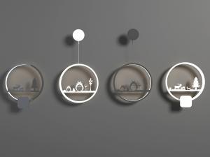 现代带有麋鹿龙猫图案的装饰壁灯