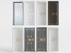 新中式装饰雕花平开门