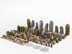 中式不同造型的园林石头