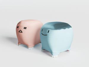 现代卡通布艺坐凳