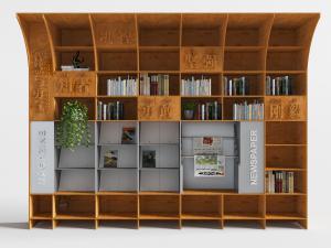 现代实木杂志架书柜