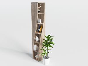 现代实木开放式装饰柜