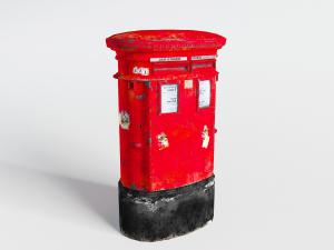 现代复古红色破旧邮箱