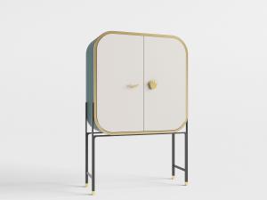 现代高脚圆角方形装饰置物柜