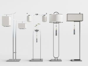 新中式双头落地灯