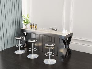 美式交叉实木支架的吧台吧凳