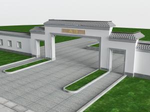 中式门洞围墙建筑