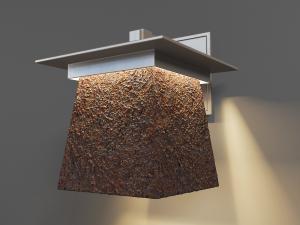 工业风长满铁锈灯罩的壁灯