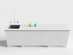 现代实验室白色带水盆的实验柜3d模型 现代实验室白色带水盆的实验柜