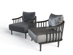 新中式实木边框单人沙发3d模型 新中式实木边框单人沙发