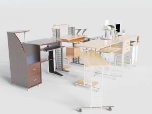 现代实木可移动办公桌子