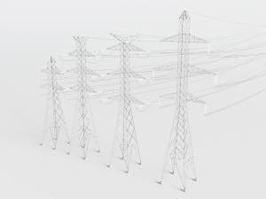 现代金属电缆高压线电力网架