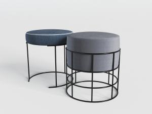 新中式圆形布艺坐凳