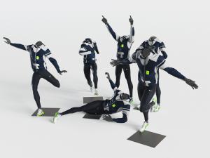 现代不同姿势的运动装模特3d模型 现代不同姿势的运动装模特