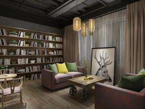 工业风书吧阅览室3d模型 工业风书吧阅览室