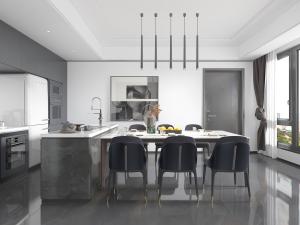 后现代水吧台餐厅厨房