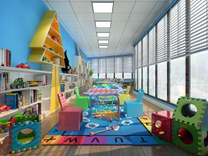 现代幼儿园阅览图书室活动区3d模型 现代幼儿园阅览图书室活动区