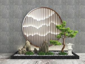 中式假山盆景景观小品