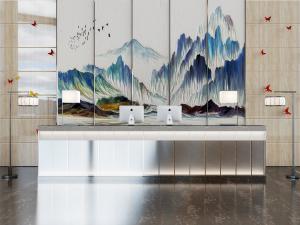 新中式大堂前台接待台