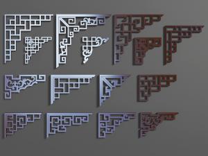 中式古典窗格花格梁拖挂落